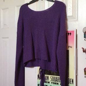 Lace-Up Back Sweater